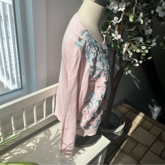 Charter Club Lace Embroidered Floral Cardigan, Size L - Picture 2 of 11